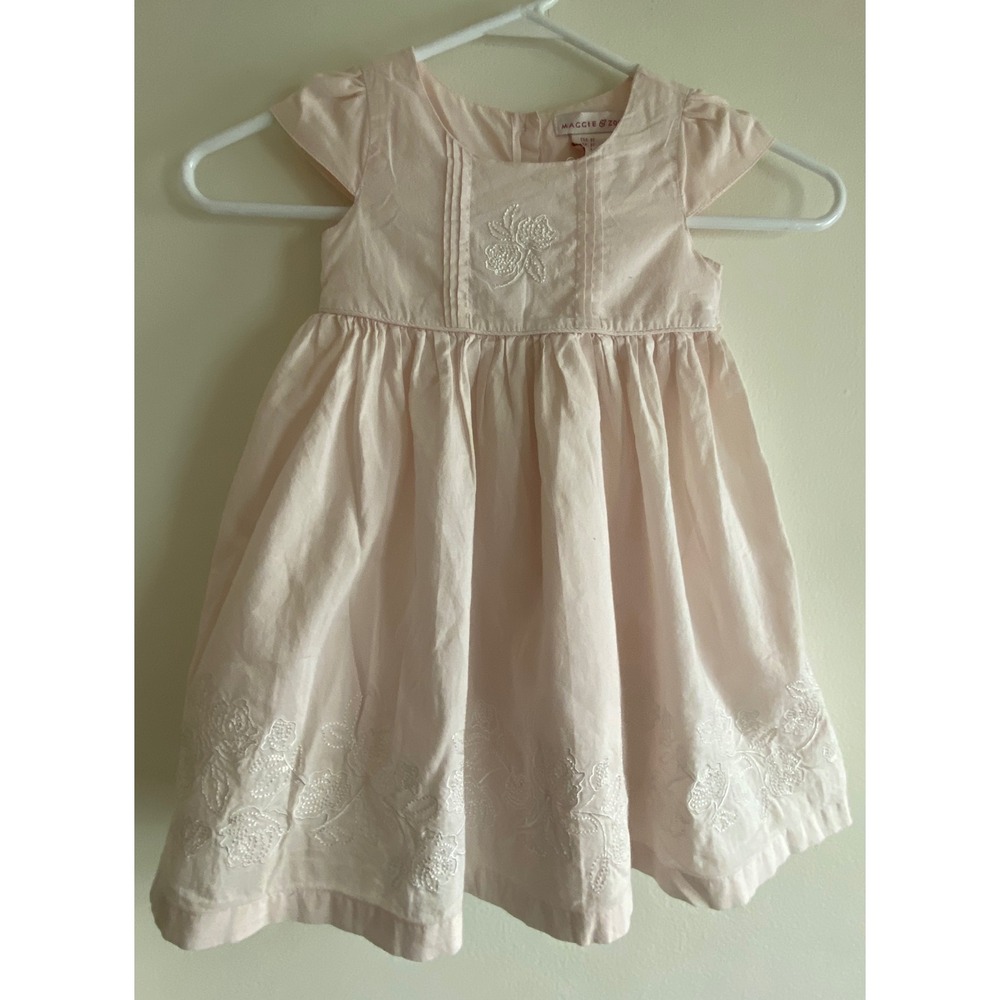 Maggie & Zoe Girls 3T Light Pink Floral Embroidered Tulle Lined Party Dress